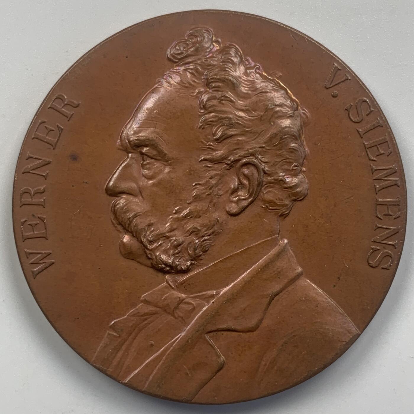 掌中浮雕-藏着的欧洲第047场  1897年德国西门子公司成立50周年纪念铜章，50mm