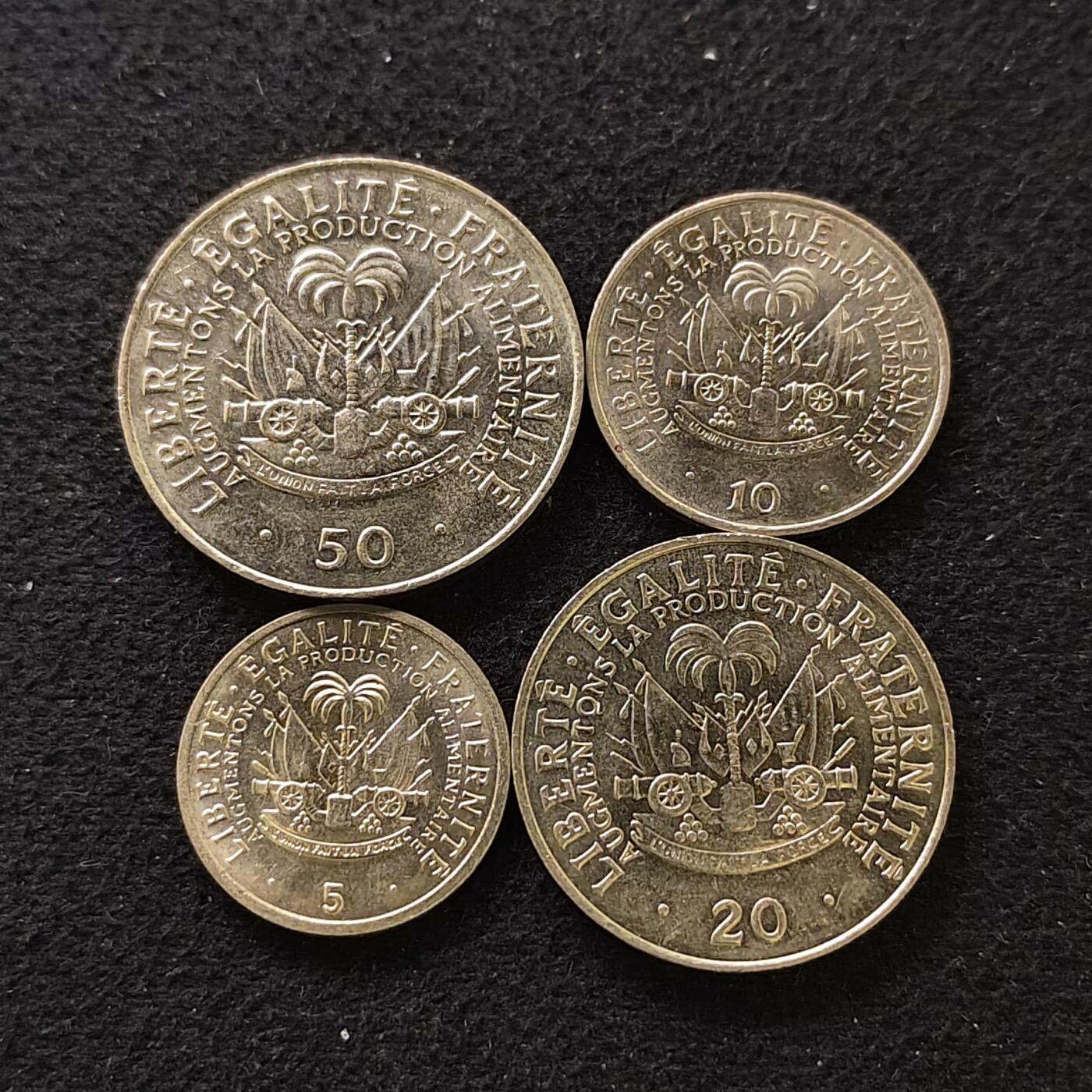 【全场包邮】纯粹捡漏拍488场（免费代拍第25场） 海地1975-1983年4枚套币