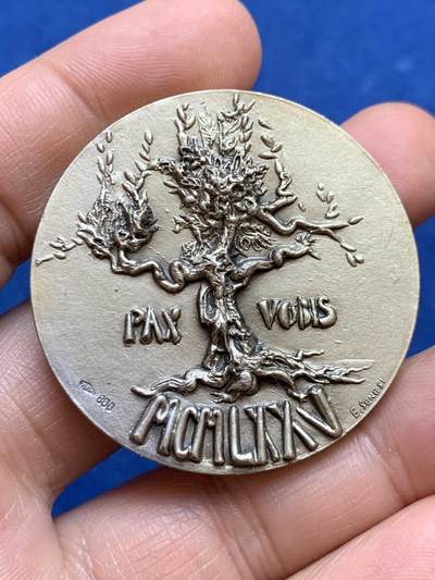 《竞宝斋》第449场 周日，周一，周二  3场连拍 （全场包邮，欢迎送拍） - 梵蒂冈 1975年 保罗六世银章 带包浆少见 44.6g 44mm 高浮雕