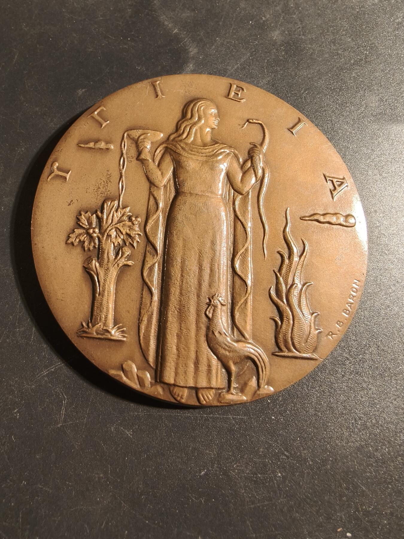 老王徽章第171期 法国默克夏普道姆制药公司10周年合伙人大铜章     直径80mm     重量271.3g