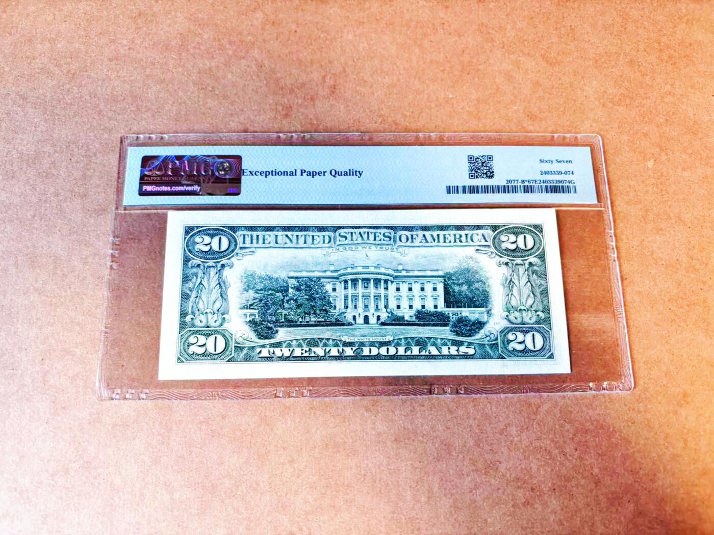 【Blue Auction】世界纸币精拍第766期——18级TOP拍卖/信誉/品质/专业/高效💫 【补号】美国 1990年20美金 PMG67EPQ