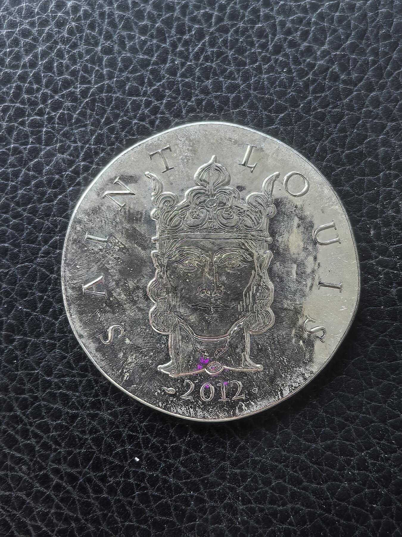 道一币馆币章第一百六十一场 法国2012年 圣路易斯国王10欧元银币  22.2g 900s