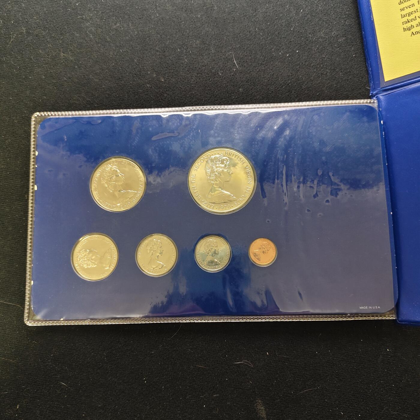 【全场包邮】纯粹捡漏拍489场（免费代拍第26场） 【罕见】英属维尔京群岛1978年官方封装套币-盒证全-量943