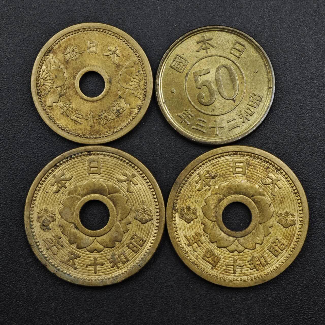 【淘币小摊】限时拍第八百三十五拍  散币批量币场  满百包邮可预留两周  周一统一发货  日本铜币4枚