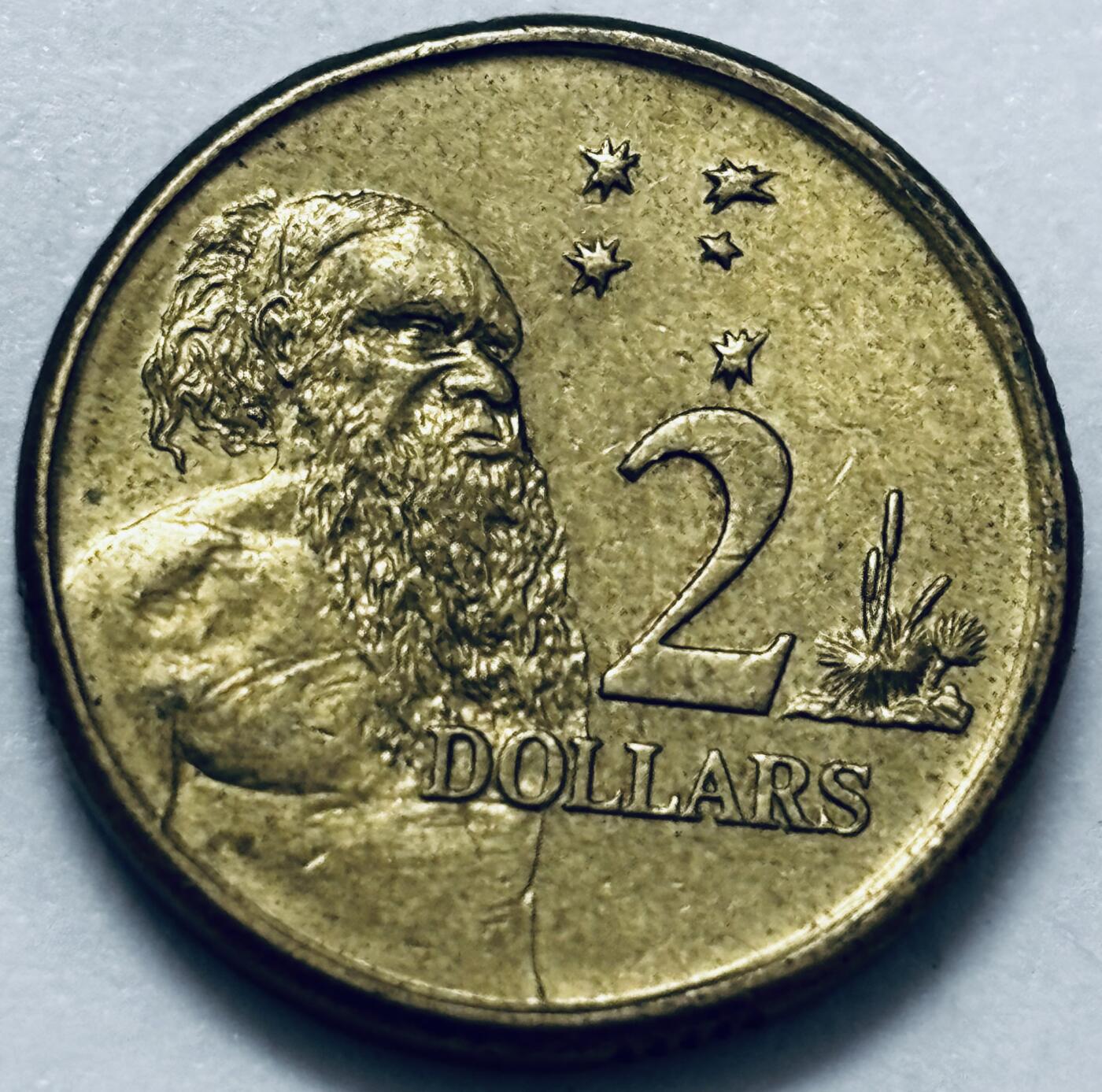 文馨钱币收藏第 286 场，圣诞节专场【 长期接收代拍品低至 0 佣金】 好品 1998 年澳大利亚土著人 2 元纪念币