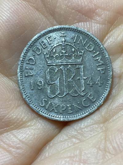 2025年第一百四十四场(总第一百七十场）品种丰富英国一线回流散币年末特拍场第一场(免佣金) - 币不平–英国🇬🇧1944年6便士银币（乔治六世第一版，500银）