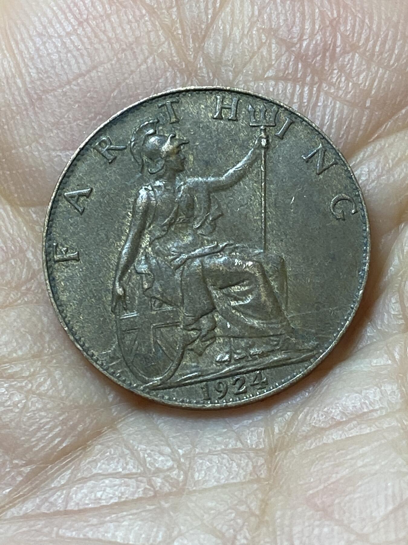 2025年第一百四十四场(总第一百七十场）品种丰富英国一线回流散币年末特拍场第一场(免佣金) 好品–英国🇬🇧1924年1法新(乔治五世第二版)