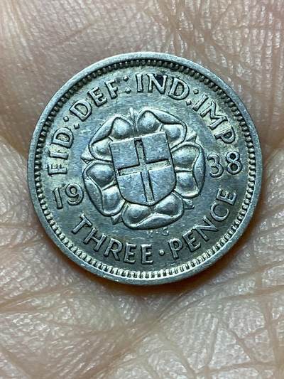 2025年第一百四十四场(总第一百七十场）品种丰富英国一线回流散币年末特拍场第一场(免佣金) - 英国🇬🇧1938年3便士银币(乔治六世第一版，500银)