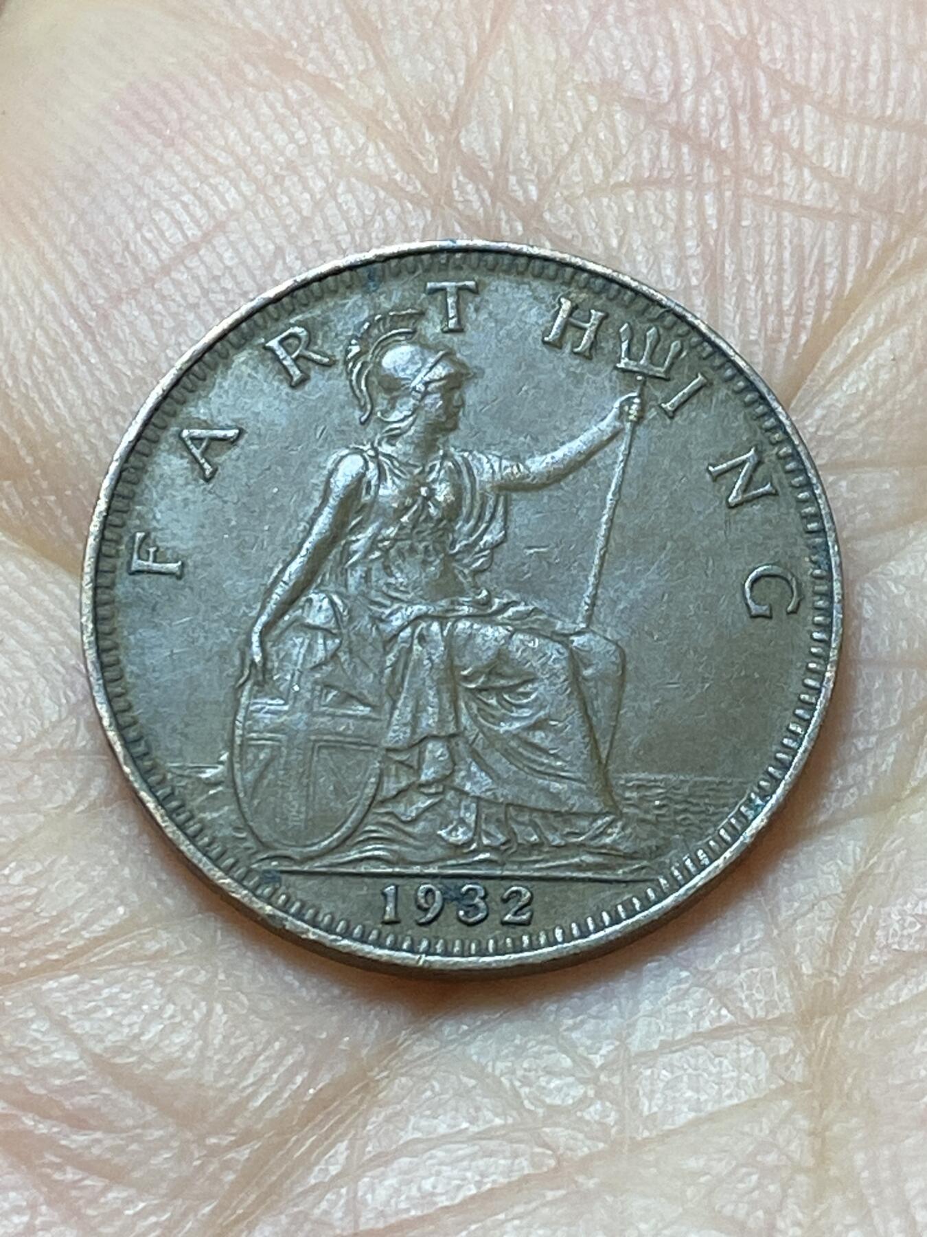 2025年第一百四十四场(总第一百七十场）品种丰富英国一线回流散币年末特拍场第一场(免佣金) 好品–英国🇬🇧1932年1法新(乔治五世第三版)