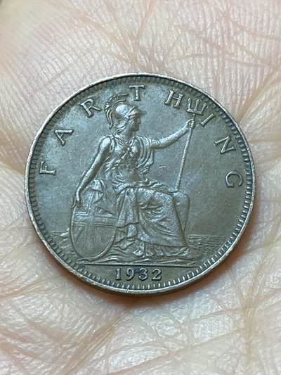 2025年第一百四十四场(总第一百七十场）品种丰富英国一线回流散币年末特拍场第一场(免佣金) - 好品–英国🇬🇧1932年1法新(乔治五世第三版)