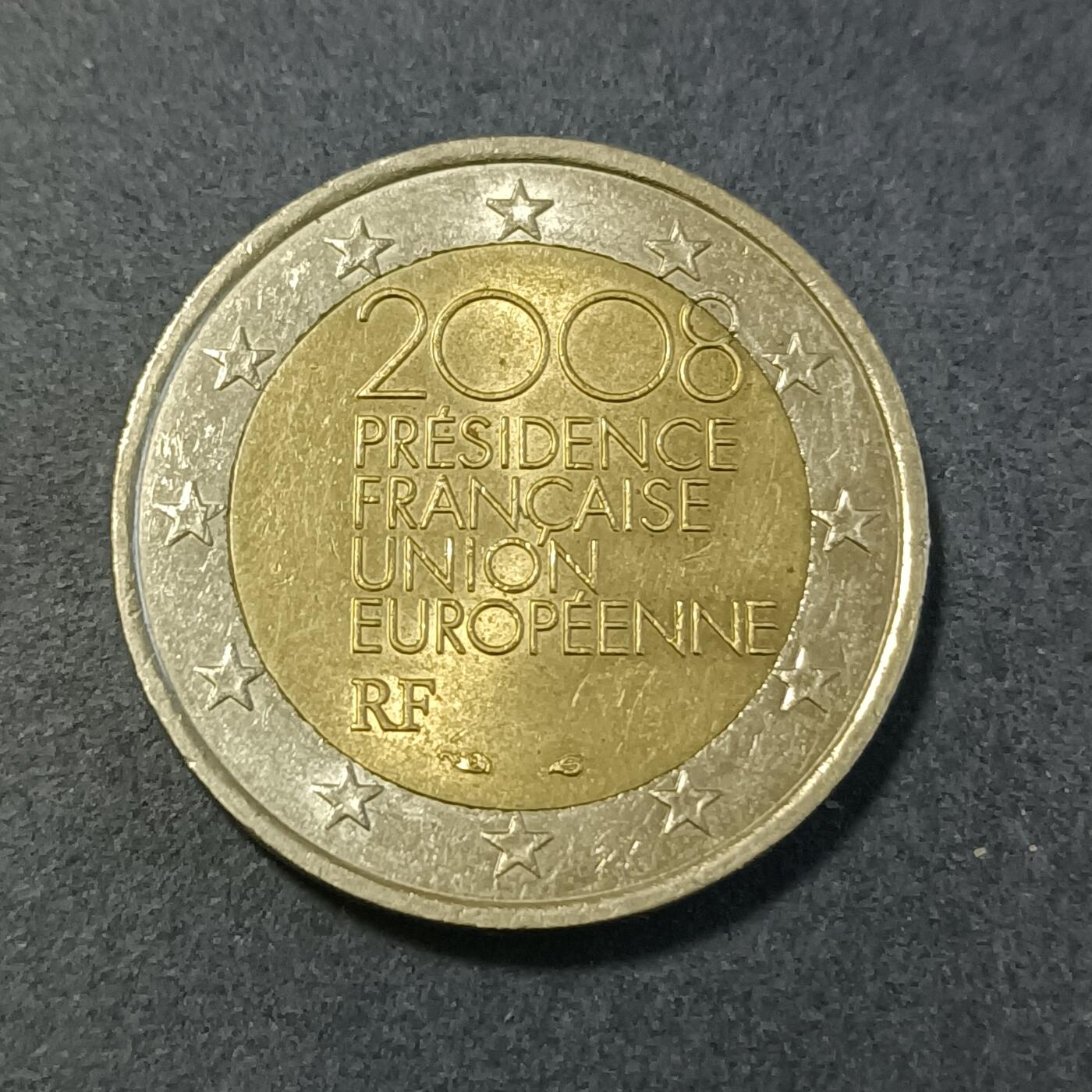 【游宝包邮场】蛇年第101期 世界各国纪念币 法国-2欧元纪念币 2008年