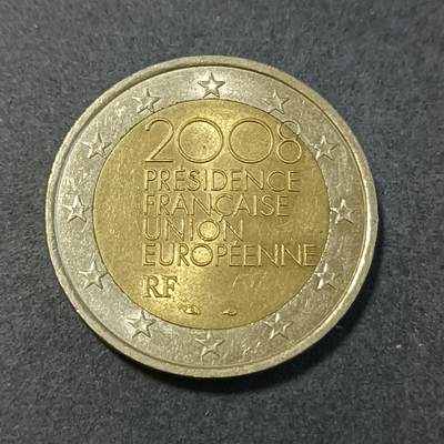 【游宝包邮场】蛇年第101期 世界各国纪念币 - 法国-2欧元纪念币 2008年