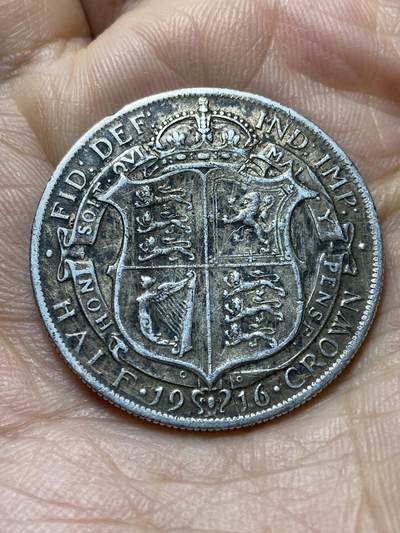 2025年第一百四十四场(总第一百七十场）品种丰富英国一线回流散币年末特拍场第一场(免佣金) - 英国🇬🇧1916年半克朗银币(乔治五世第一版，925高银)