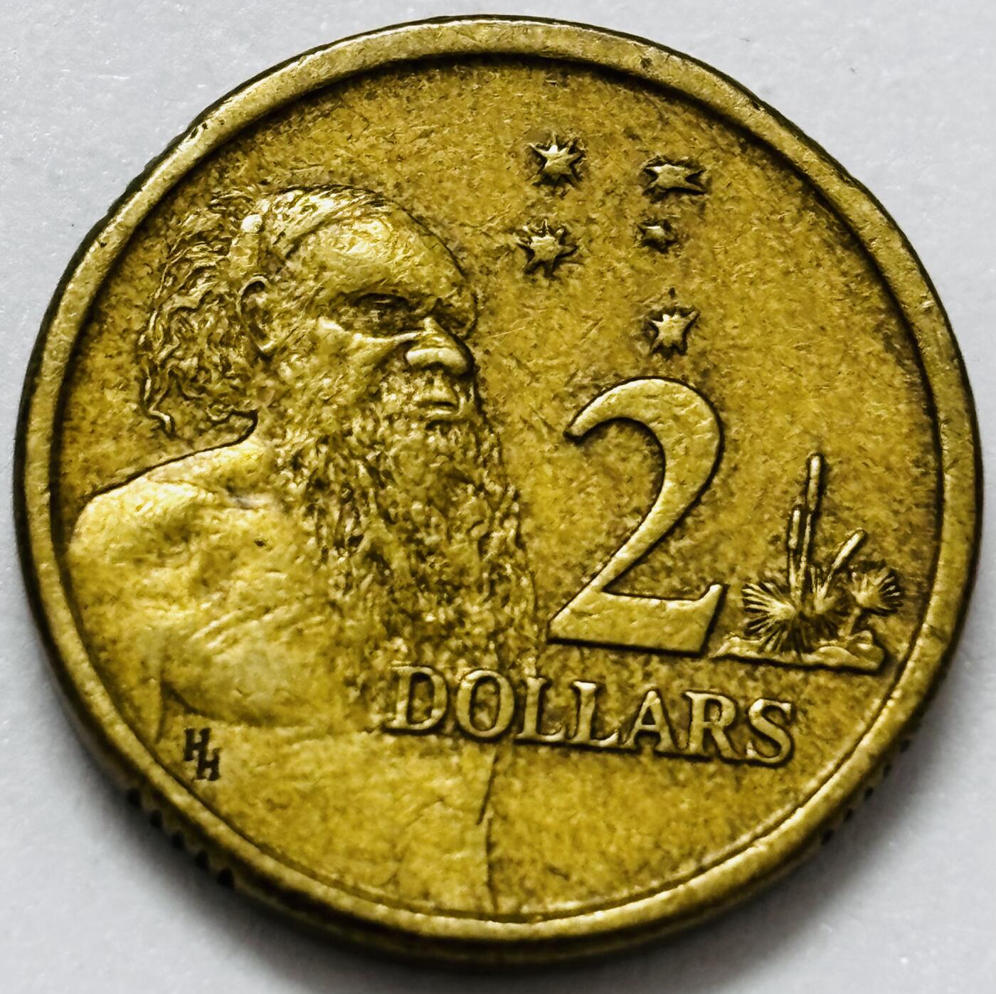 文馨钱币收藏第 286 场，圣诞节专场【 长期接收代拍品低至 0 佣金】 好品 1988 年澳大利亚土著人 2 元纪念币