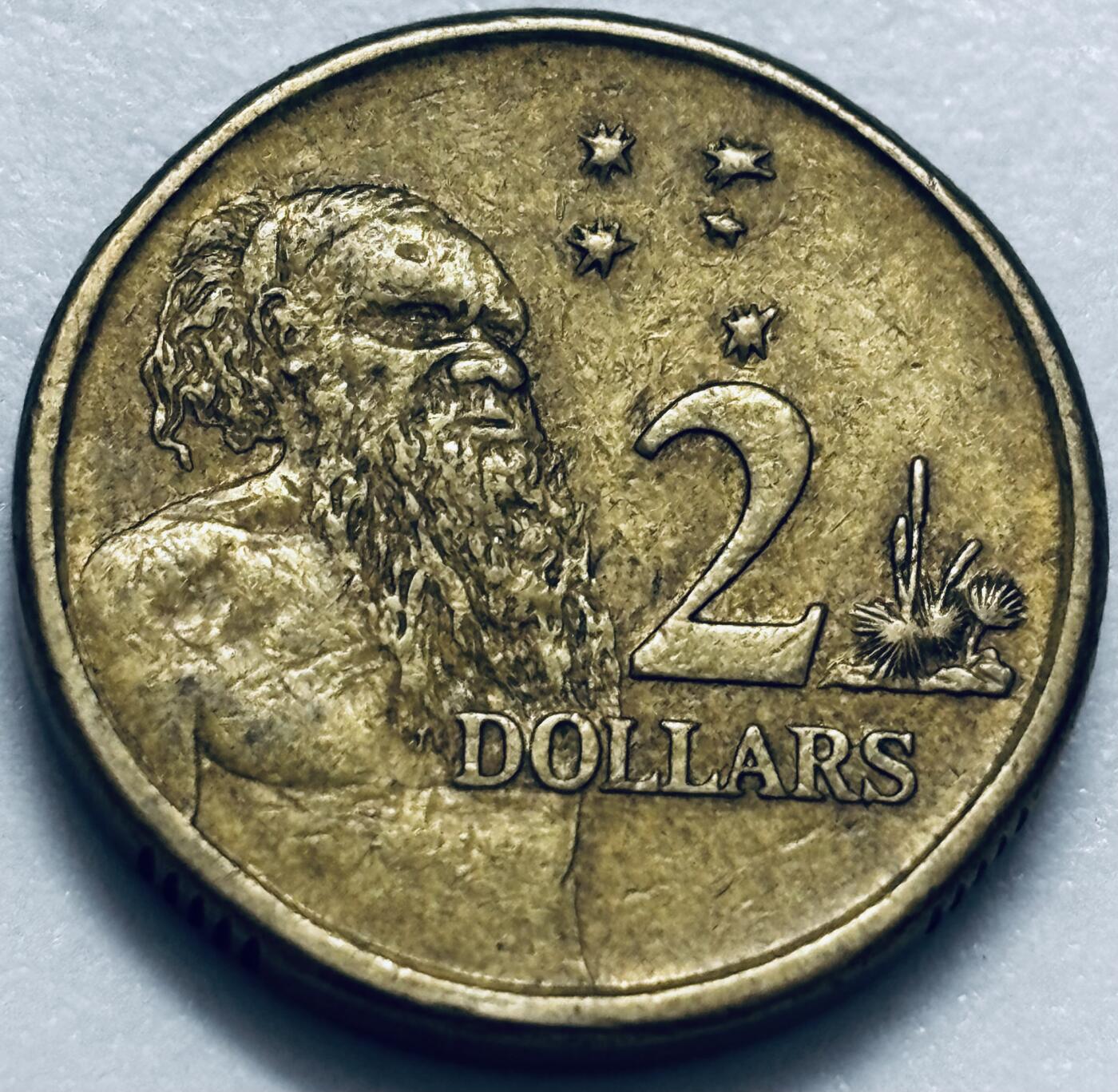 文馨钱币收藏第 286 场，圣诞节专场【 长期接收代拍品低至 0 佣金】 好品 2000 年澳大利亚土著人 2 元纪念币