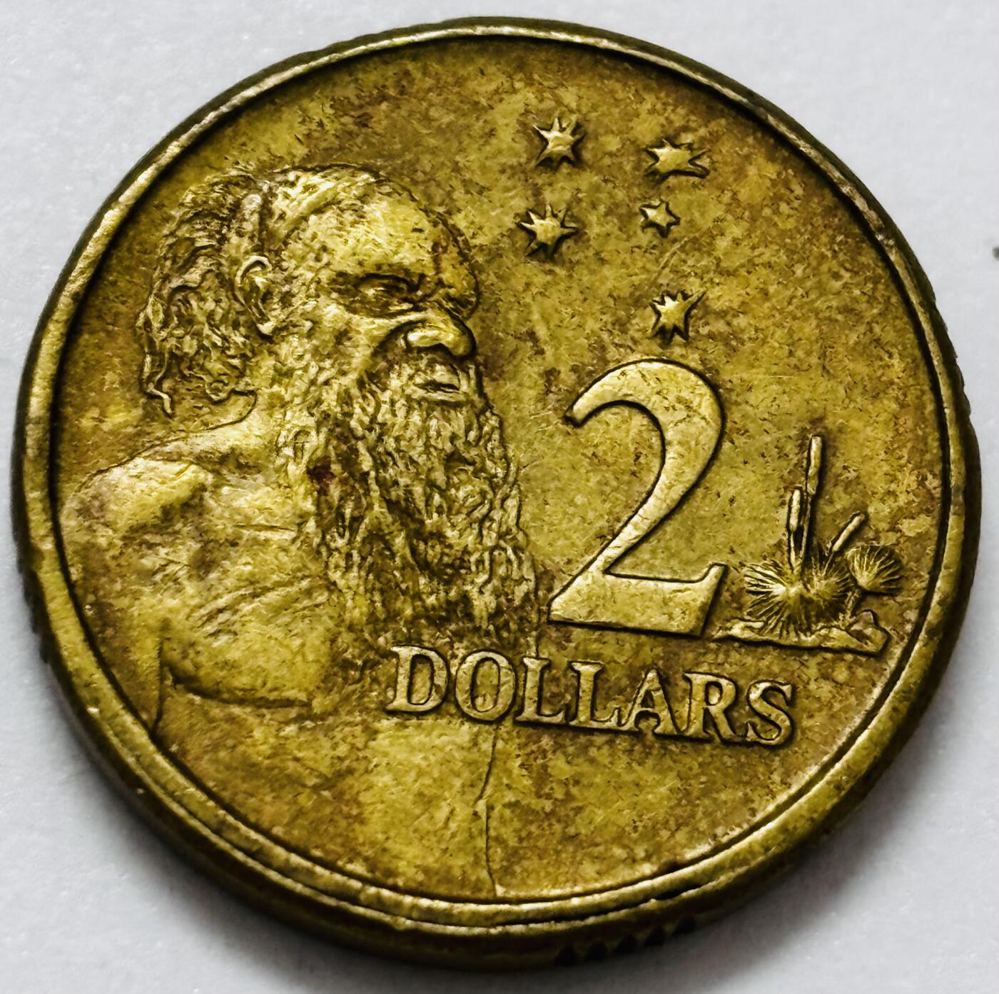 文馨钱币收藏第 286 场，圣诞节专场【 长期接收代拍品低至 0 佣金】 好品 1995 年澳大利亚土著人 2 元纪念币