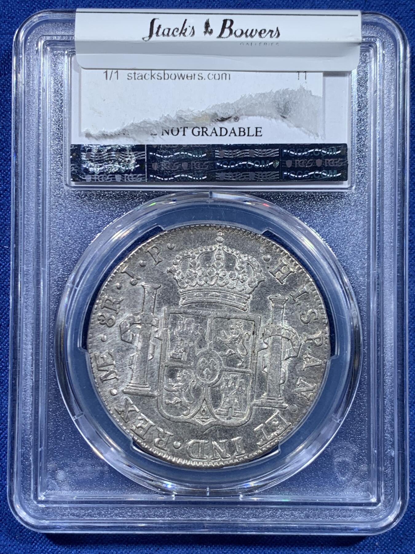 《竞宝斋》第449场 周日，周一，周二  3场连拍 （全场包邮，欢迎送拍） PCGS AUD 秘鲁 1811-L JP 费七洋葱头双柱8R银币