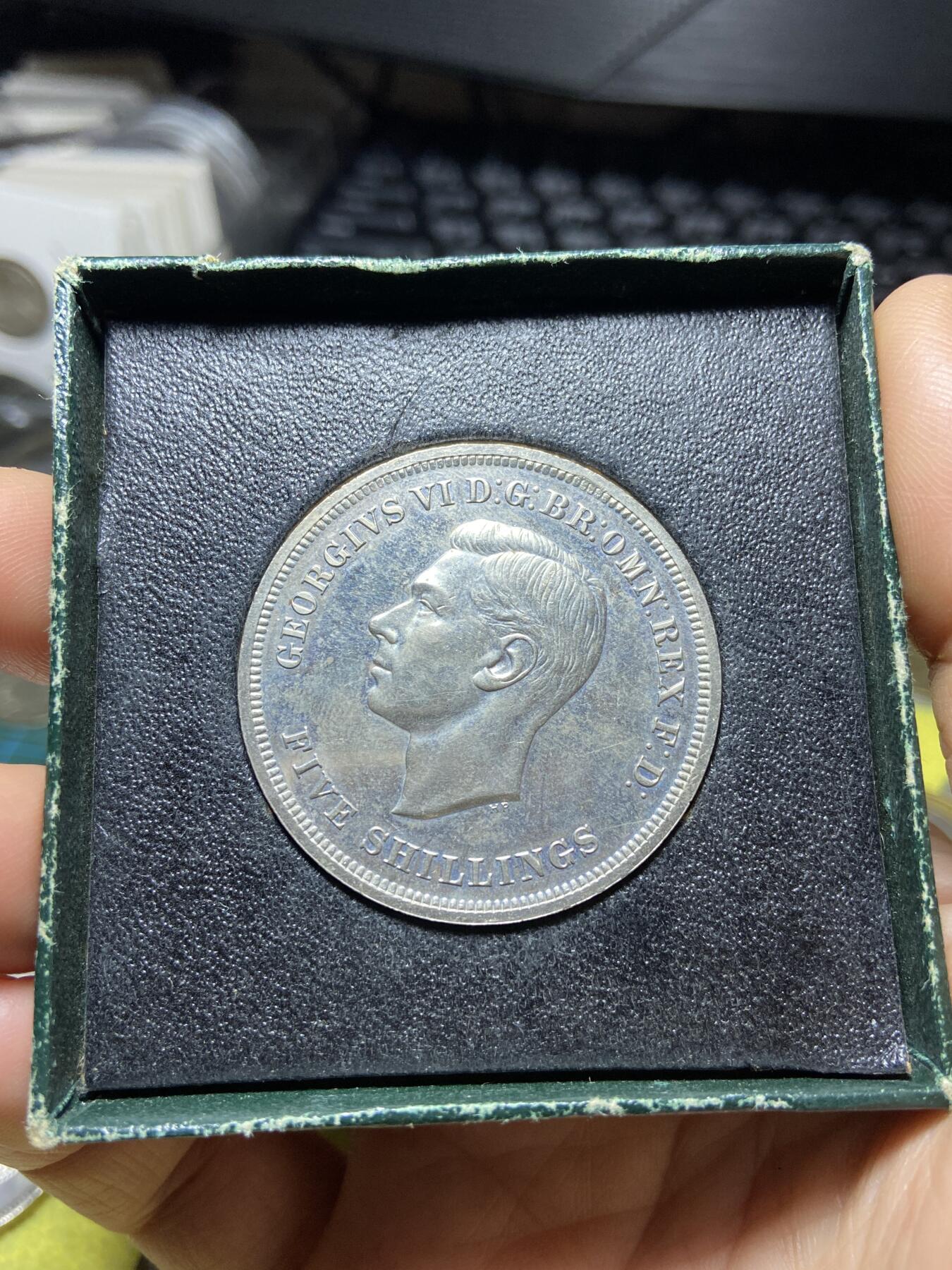 2025年第一百四十四场(总第一百七十场）品种丰富英国一线回流散币年末特拍场第一场(免佣金) 原盒绿盒说明书全–英国🇬🇧1951单年份5先令(乔治六世时期)