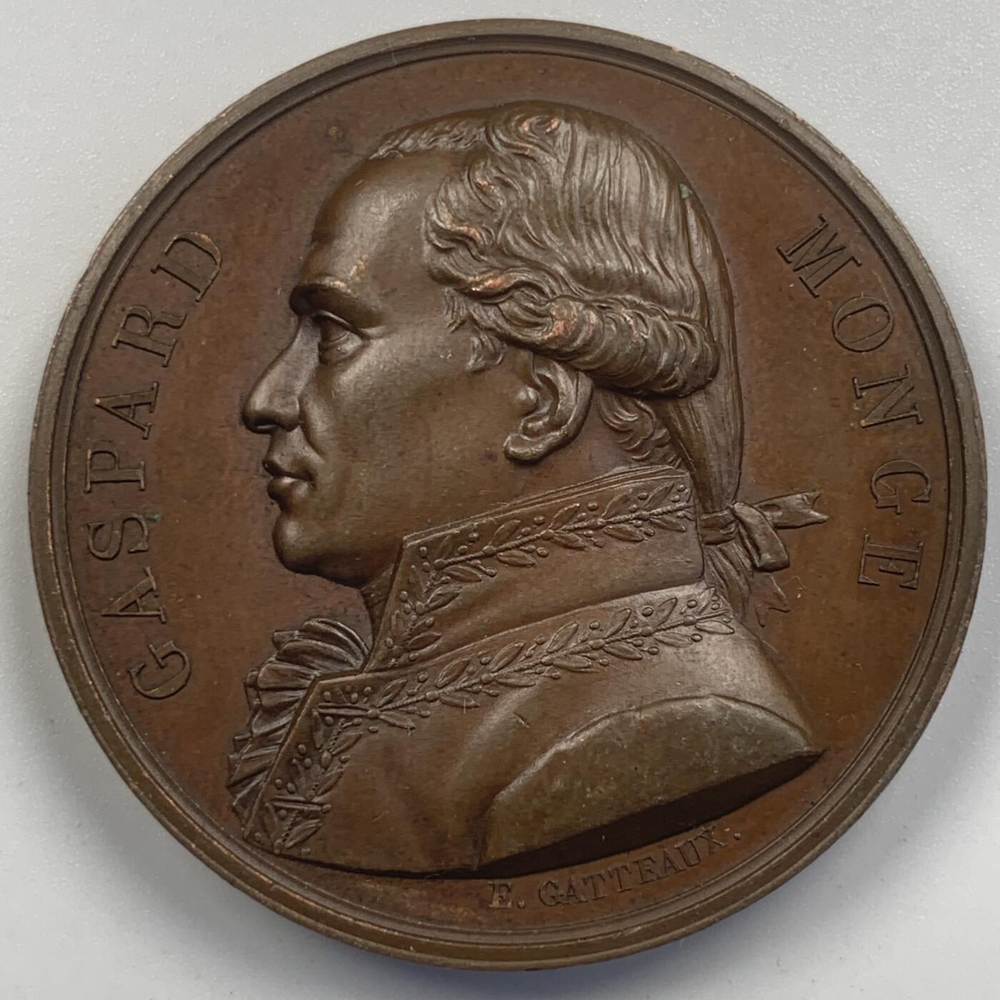 掌中浮雕-藏着的欧洲第047场 法国名人系列章-1822年加斯帕尔·蒙日（1746-1818)纪念铜章，41mm