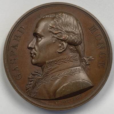 掌中浮雕-藏着的欧洲第047场 - 法国名人系列章-1822年加斯帕尔·蒙日（1746-1818)纪念铜章，41mm