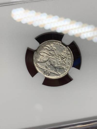 《竞宝斋》第449场 周日，周一，周二  3场连拍 （全场包邮，欢迎送拍） NGC UNCD 埃塞俄比亚EE1923年10M