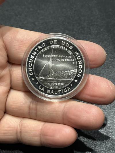 《外钞收藏家》第五百九十六期（精品大拍场）（本平台长期征集拍品、欢迎藏友们联系合作） - 尼加拉瓜2002年美洲经济互惠精制纪念银币（27克925银）