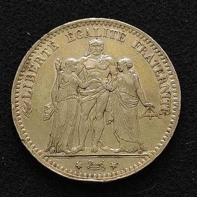 【全场包邮】纯粹捡漏拍489场（免费代拍第26场） - 法国1875年A厂5法郎大力神（37毫米25克）银币