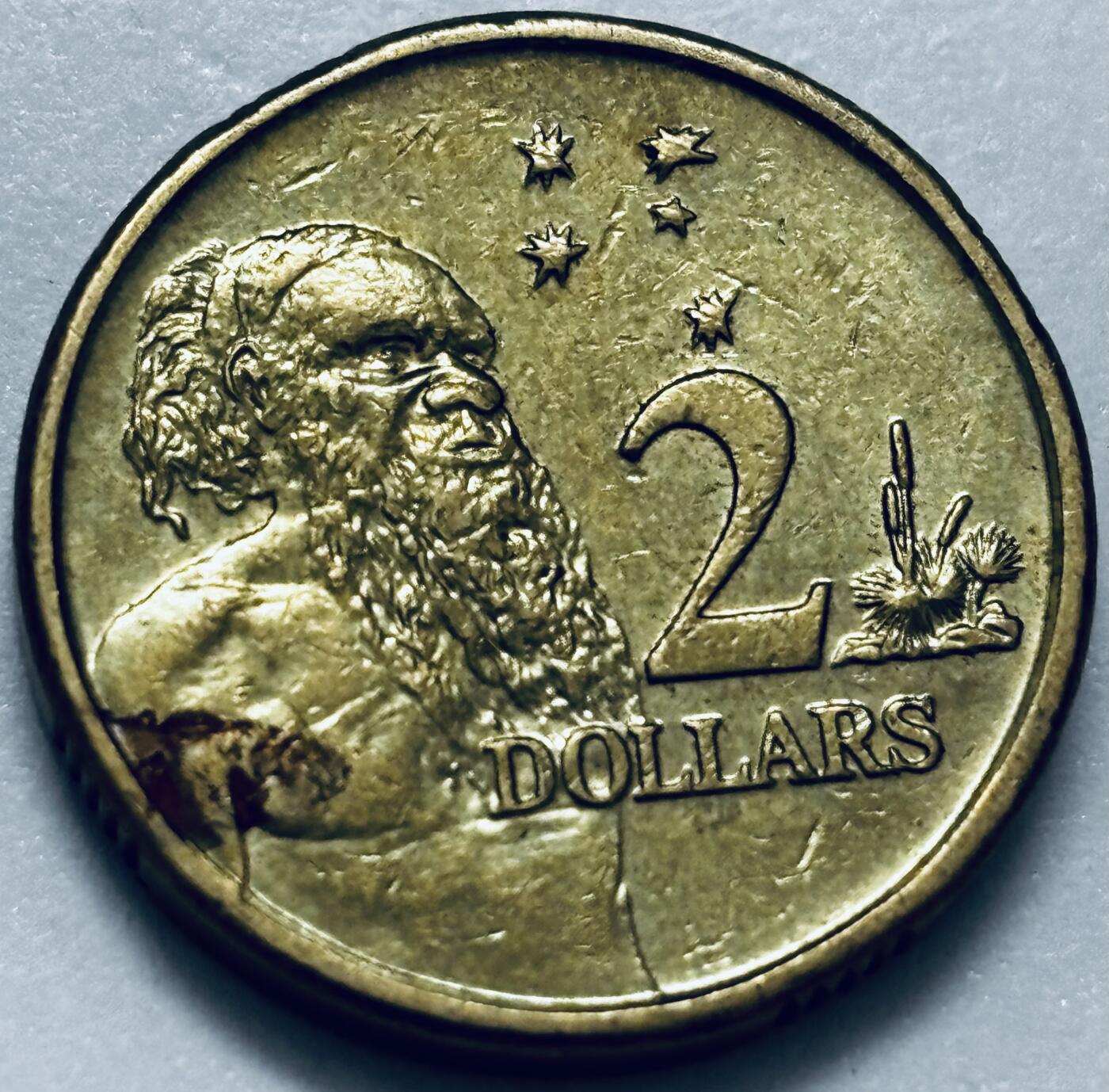 文馨钱币收藏第 286 场，圣诞节专场【 长期接收代拍品低至 0 佣金】 好品 2014 年澳大利亚土著人 2 元纪念币