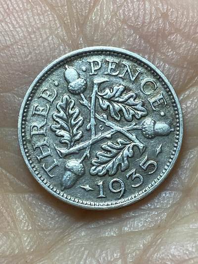 2025年第一百四十四场(总第一百七十场）品种丰富英国一线回流散币年末特拍场第一场(免佣金) - 英国🇬🇧1935年3便士银币(乔治五世第四版，500银)