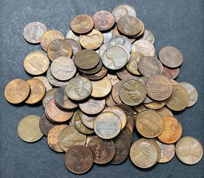 文馨钱币收藏第 286 场，圣诞节专场【 长期接收代拍品低至 0 佣金】 - 美国 1 美分 100 枚，年份未挑