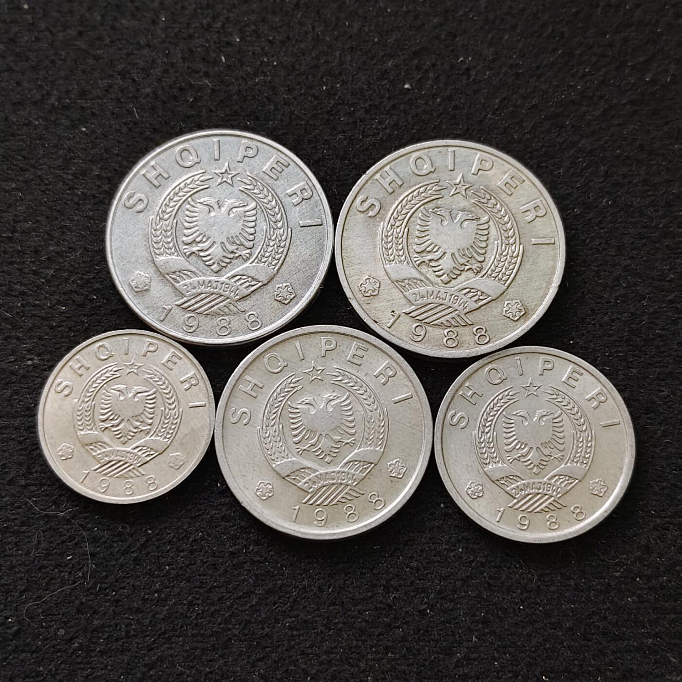 【全场包邮】纯粹捡漏拍488场（免费代拍第25场） 阿尔巴尼亚1988年5枚套币