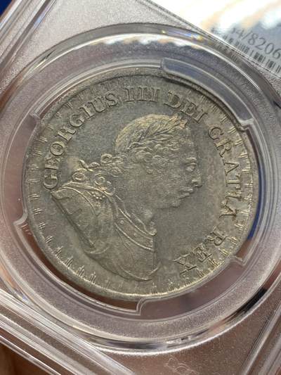 《竞宝斋》第449场 周日，周一，周二  3场连拍 （全场包邮，欢迎送拍） PCGS MS64 英国 1811年 乔治三世英格兰银行小头三先令银币 五彩原味包浆 看着非常舒服