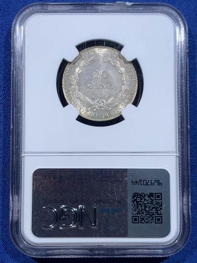 《竞宝斋》第449场 周日，周一，周二  3场连拍 （全场包邮，欢迎送拍） NGC MS64 法属印支 1937年 坐洋20分银币 状态极佳 原光十足。