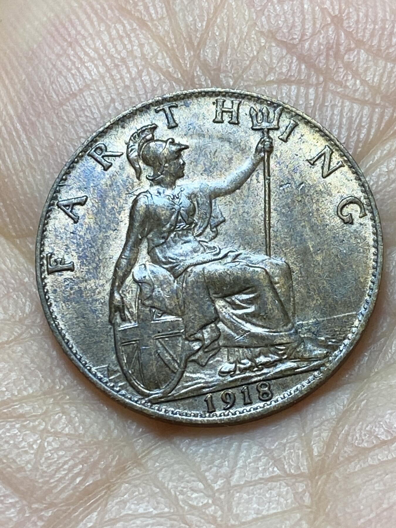 2025年第一百四十四场(总第一百七十场）品种丰富英国一线回流散币年末特拍场第一场(免佣金) 好品–英国🇬🇧1918年1法新(乔治五世第二版首发年)