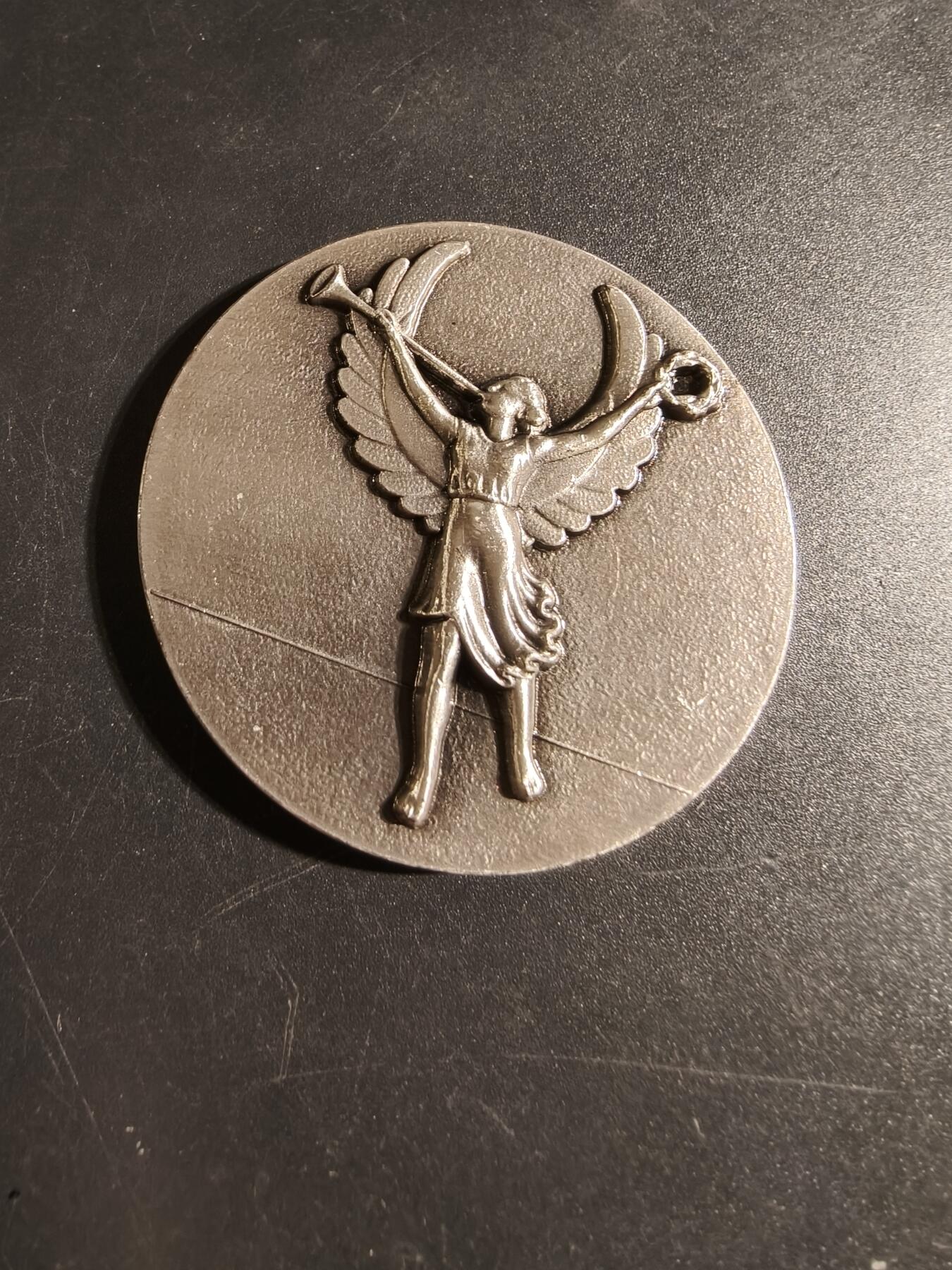 老王徽章第171期 法国马恩河谷省一战老兵镀银大铜章     直径50mm     重量55g