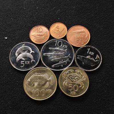 【全场包邮】纯粹捡漏拍488场（免费代拍第25场） - 冰岛各年份海洋动物版8枚套币