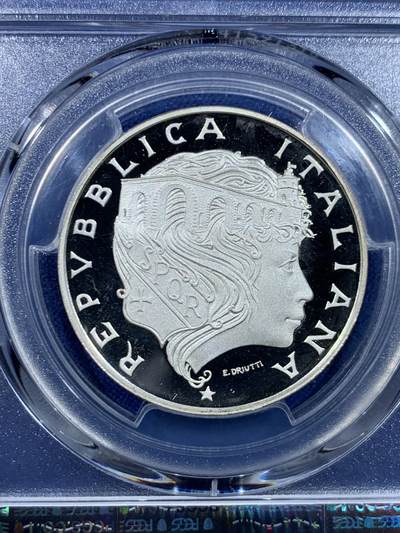 《竞宝斋》第449场 周日，周一，周二  3场连拍 （全场包邮，欢迎送拍） PCGS PR68DCAM 意大利1991年米尔维奥桥500里拉精制银币，获1993年克劳斯年度最佳硬币、最具艺术币双项大奖，精制版发行仅1.4万枚，比普制少很多。