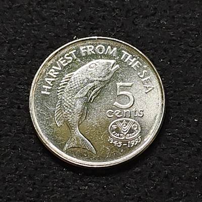 【全场包邮】纯粹捡漏拍488场（免费代拍第25场） - 斐济1995年5分FAO组织五十周年纪念币