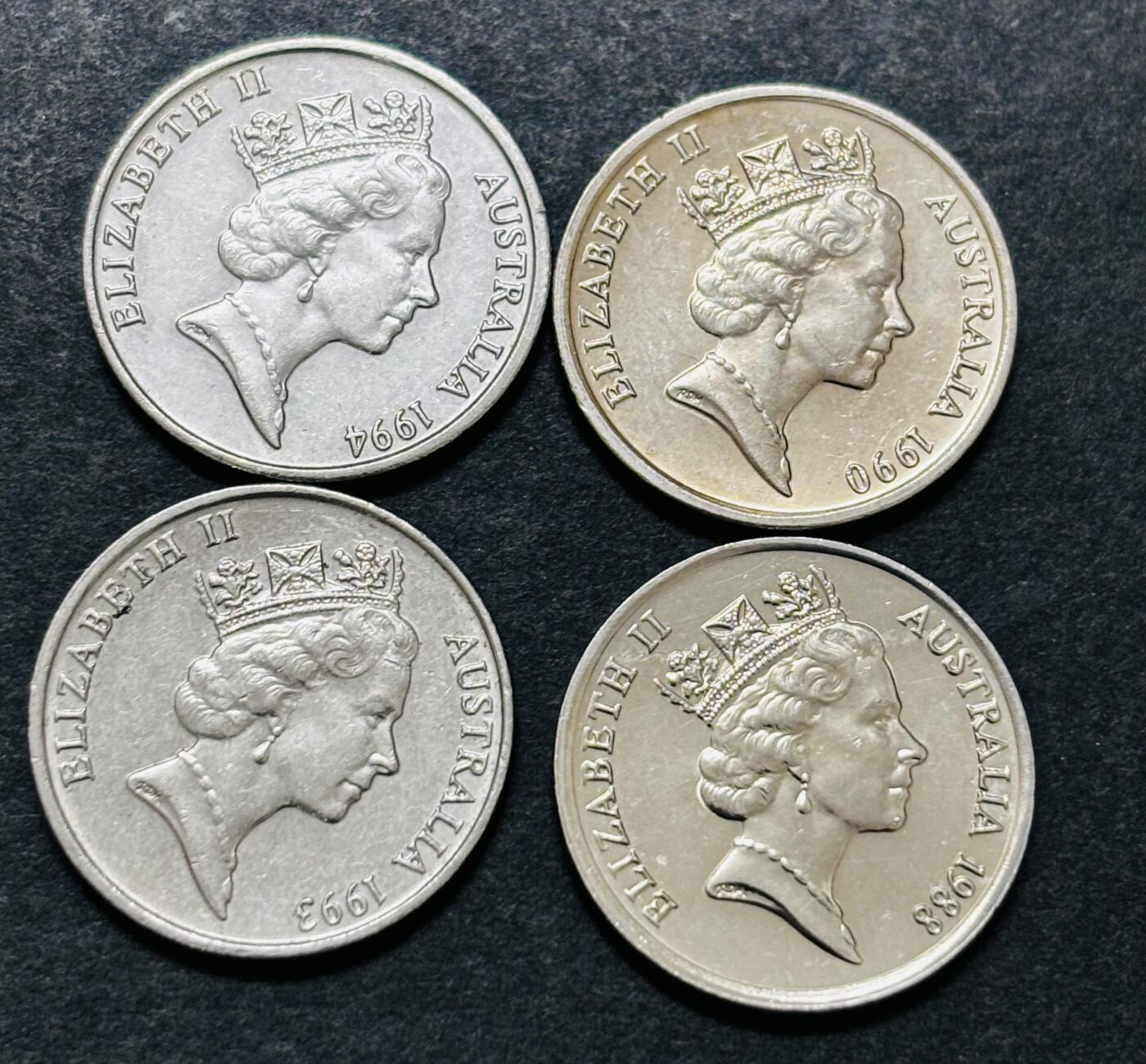 文馨钱币收藏第 286 场，圣诞节专场【 长期接收代拍品低至 0 佣金】 原光好品澳大利亚鼹鼠 5 分 4 枚