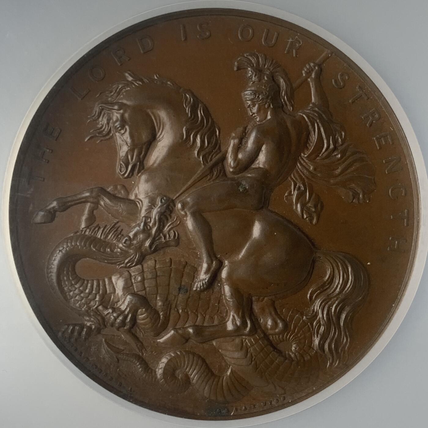 掌中浮雕-藏着的欧洲第047场 NGC MS63 : 英国皇家理工学院（摄政街309号）举办的工业展览会铜章，57mm