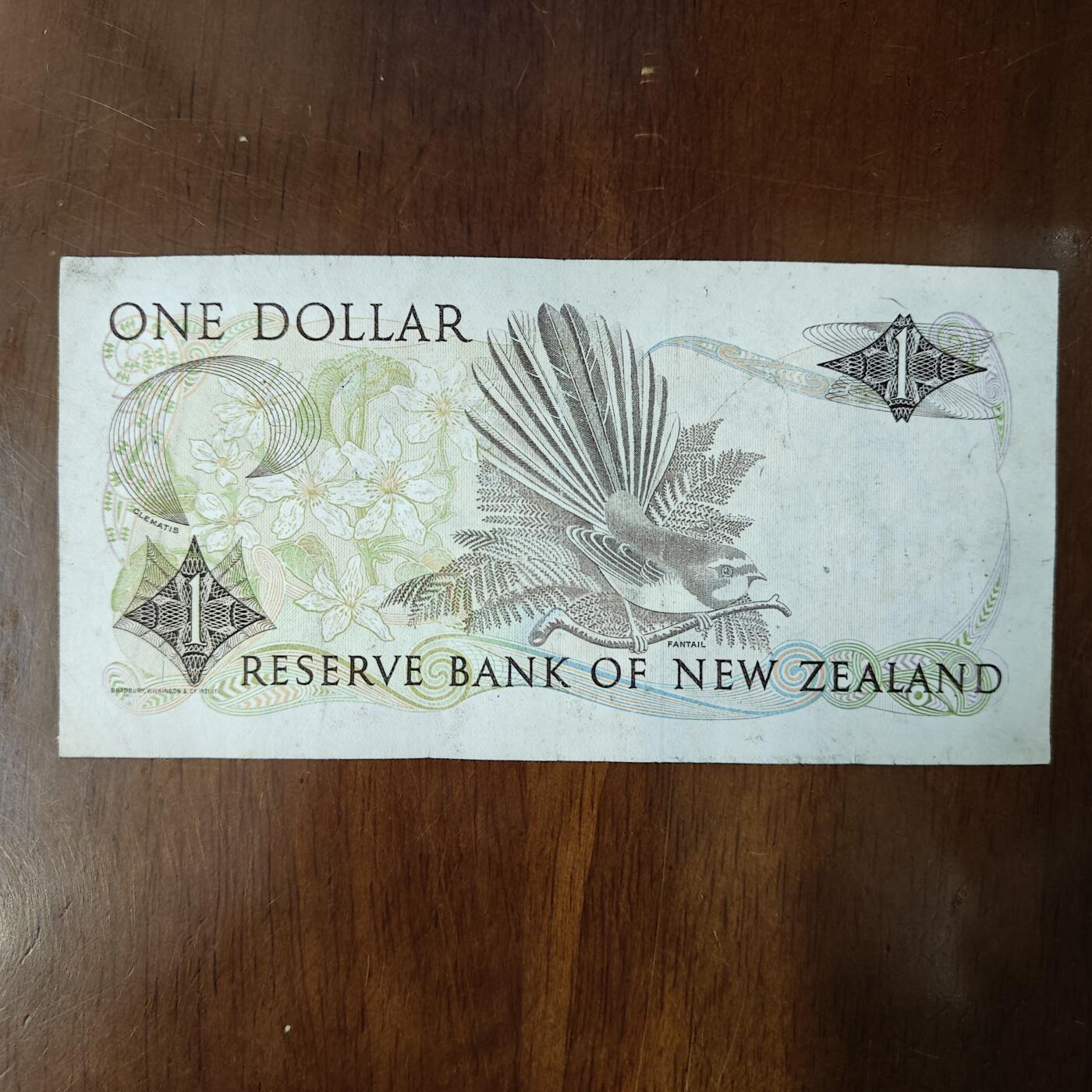 新西兰80年代版1圆纸币大洋洲流通品原图片