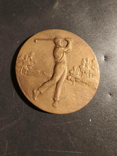 老王徽章第171期 - 法国高尔夫球运动大铜章     直径50mm     重量61.5g