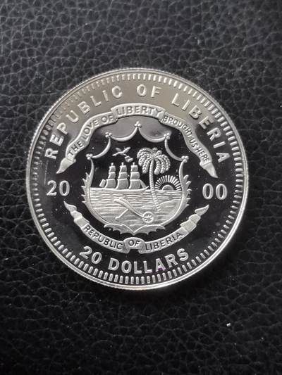 道一币馆币章第一百六十一场 - 利比里亚2000年欧洲城市-里斯本20元精制银币  20g 999s
