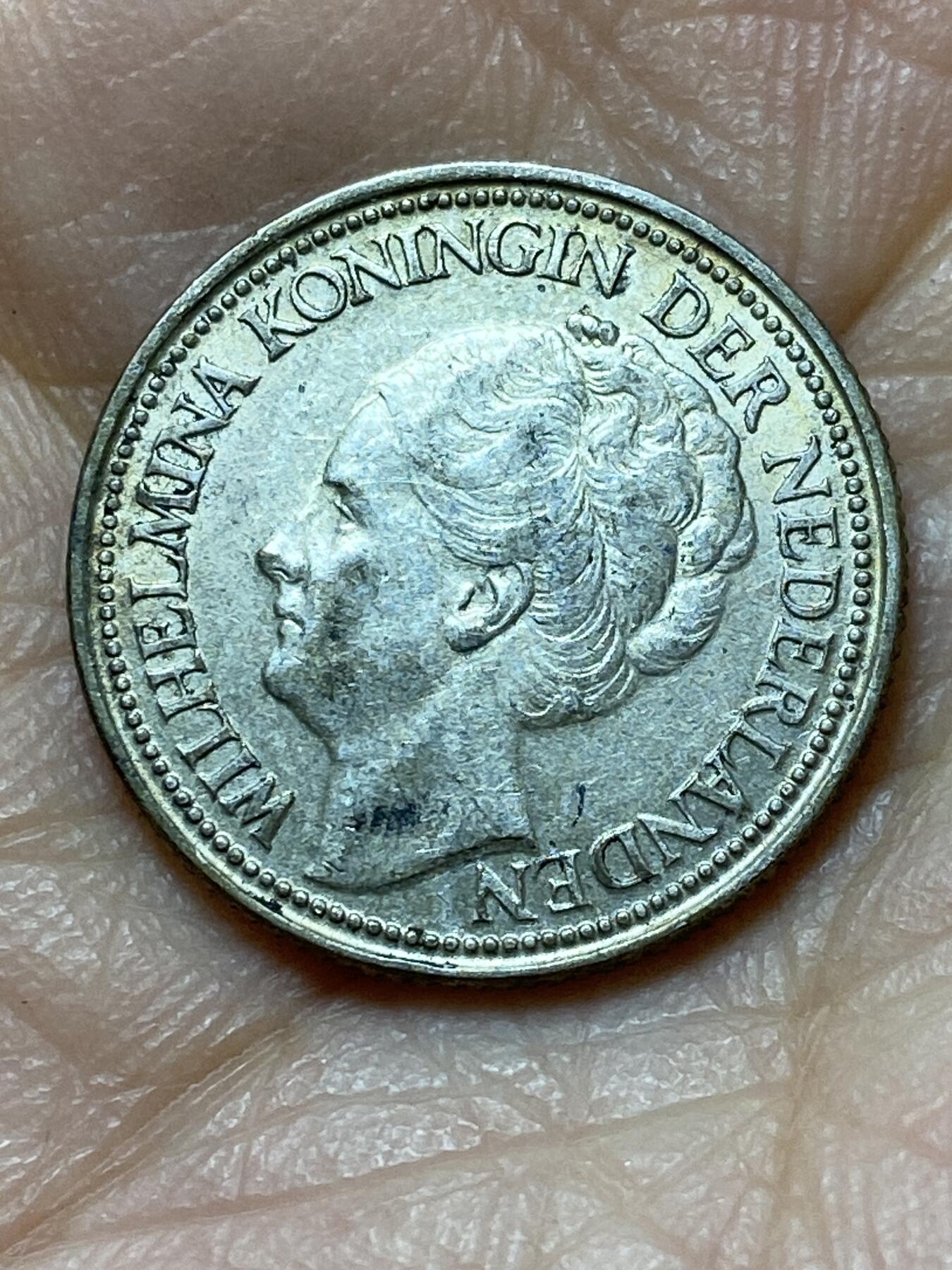 2025年第一百四十四场(总第一百七十场）品种丰富英国一线回流散币年末特拍场第一场(免佣金) 荷兰🇳🇱1940年25分银币(威廉明娜女王中年后期，Grapes–葡萄标，640银)