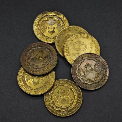 【淘币小摊】限时拍第八百三十五拍  散币批量币场  满百包邮可预留两周  周一统一发货  - 印尼10卢比铜币7枚