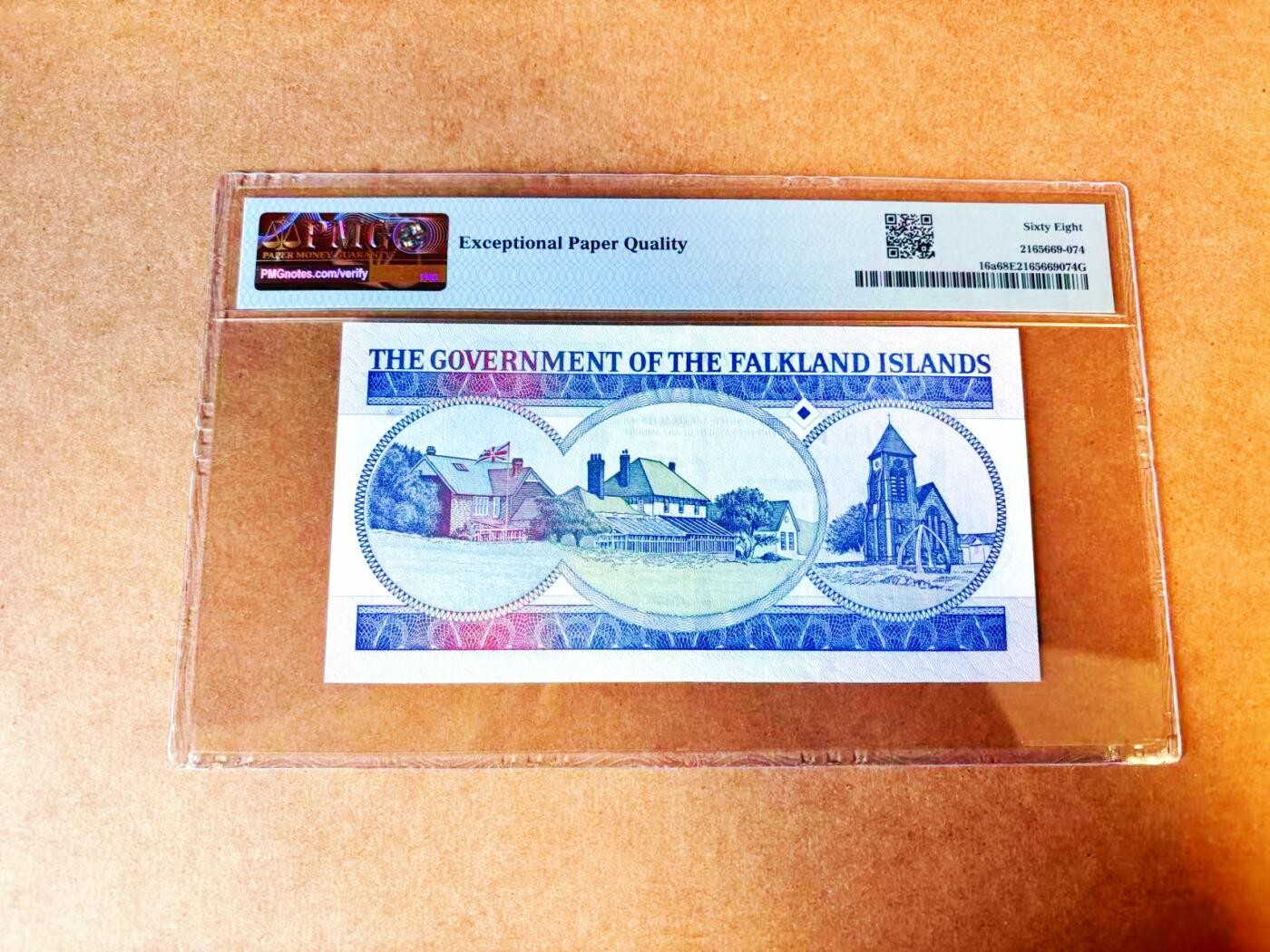 【Blue Auction】世界纸币精拍第766期——18级TOP拍卖/信誉/品质/专业/高效💫 【A冠无47】福克兰群岛 1990年50镑 PMG68EPQ 高分