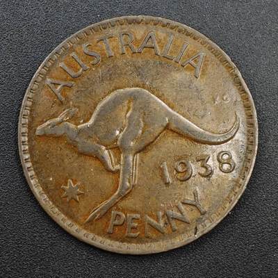 【淘币小摊】限时拍第八百三十五拍  散币批量币场  满百包邮可预留两周  周一统一发货  - 澳大利亚1938年乔治六世一便士铜币