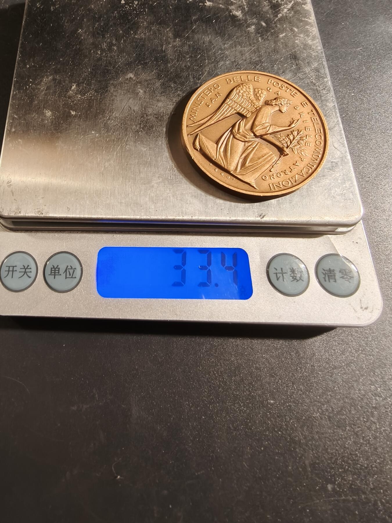 老王徽章第171期 意大利邮政百年大铜章    直径40mm    重量33.4g