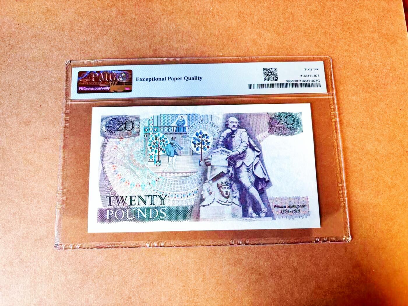 【Blue Auction】世界纸币精拍第766期——18级TOP拍卖/信誉/品质/专业/高效💫 【无47】英国 D序列 1984-88年20镑  PMG66EPQ 