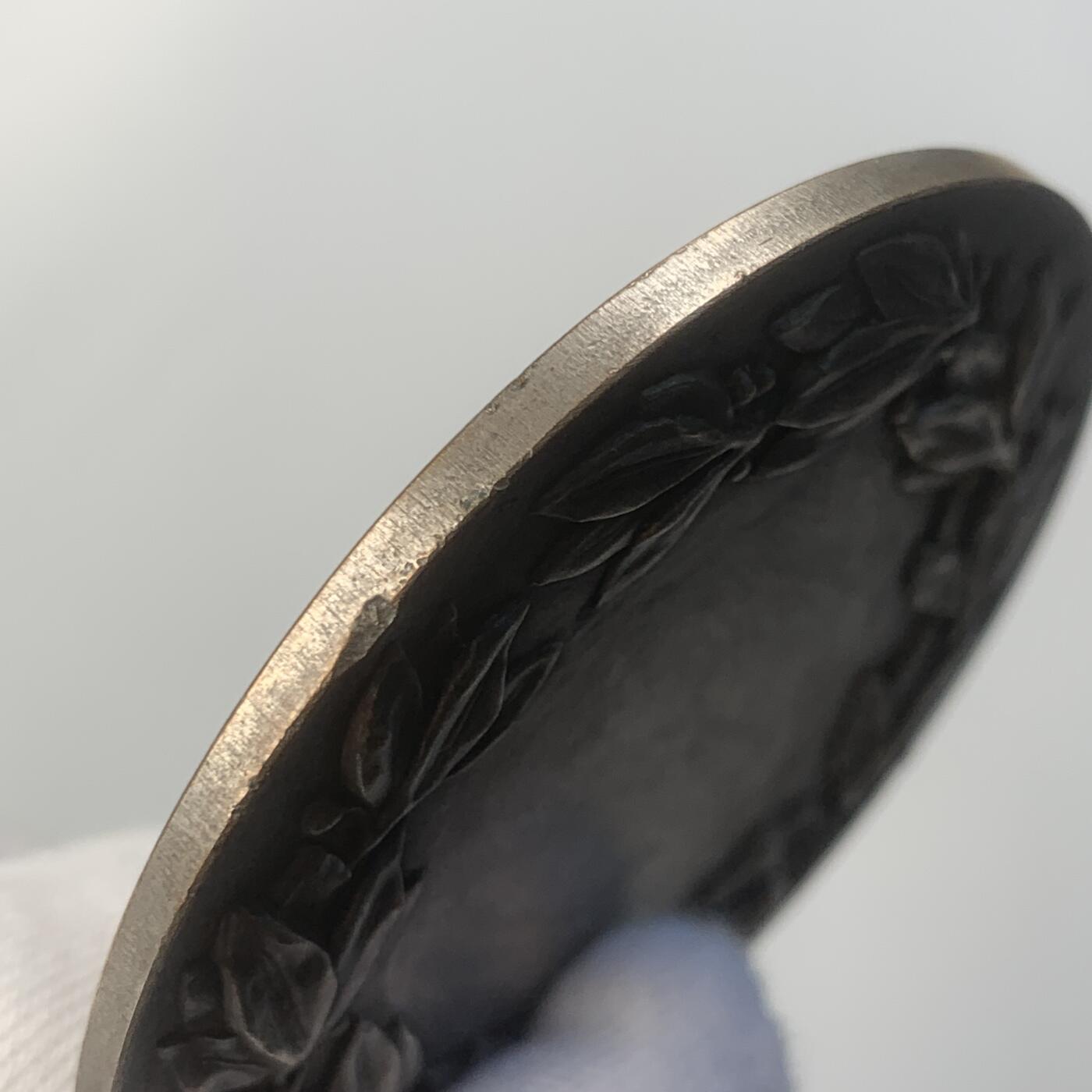 掌中浮雕-藏着的欧洲第047场 德皇威廉二世镀银铜奖章，60mm，89.78g